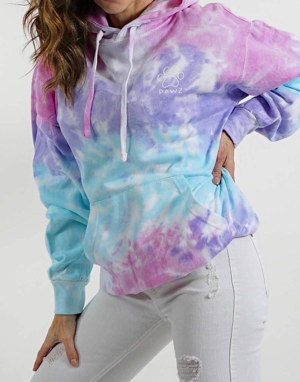 Pawz Cotton Candy Black Classic Tie Dye Hoodie