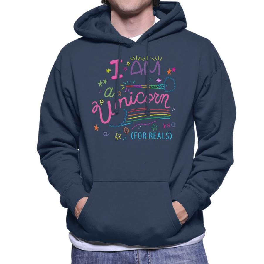 Unicorn Sketch For Reals Men’s Hooded Sweatshirt