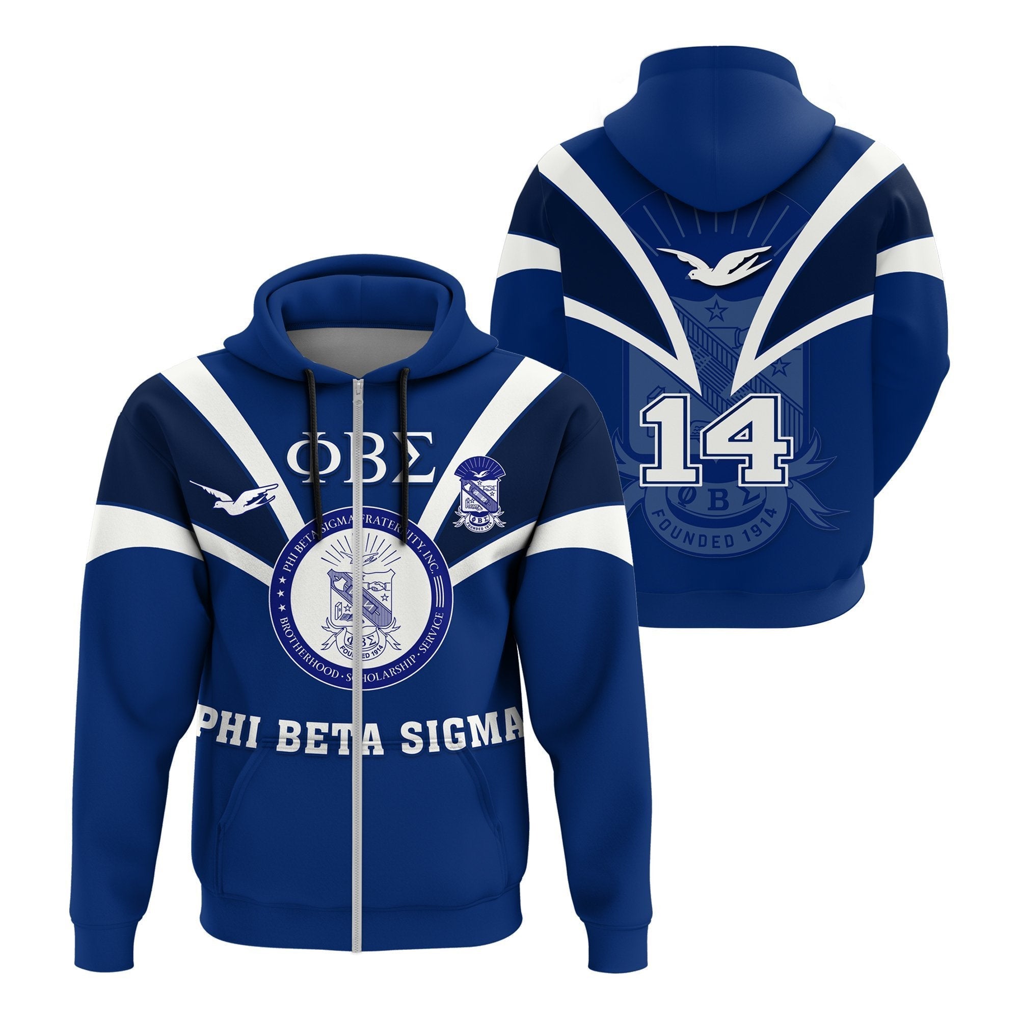 Fraternity Hoodie – Phi Beta Sigma Zip Hoodie Tusk Style