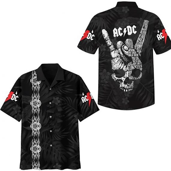 Acdc Rock Band 4 Graphic Hawaiian Shirt Aloha Beach Holiday Ha95701