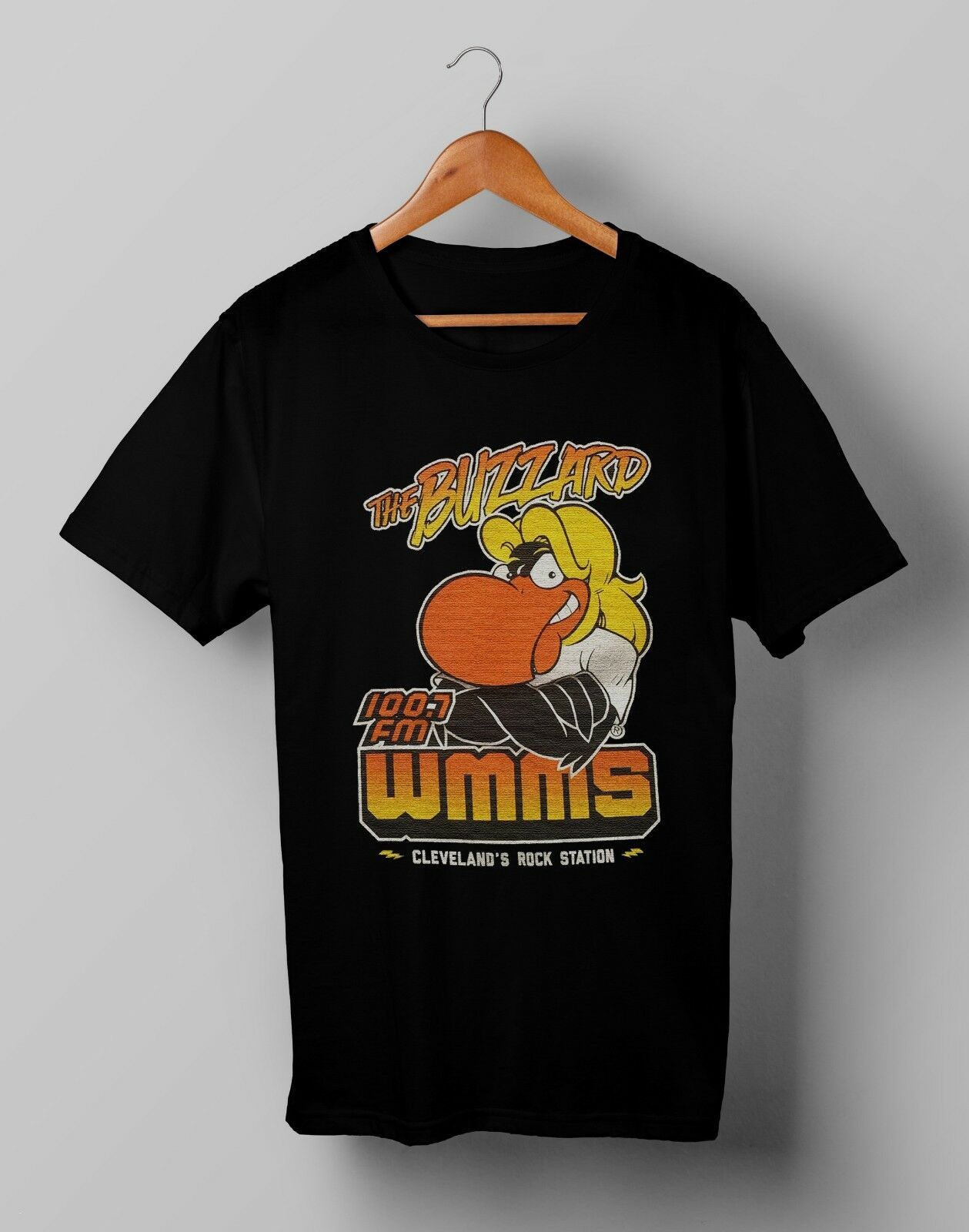 Vtg Buzzard 100.7 Fm Wmms Retro T-Shirt