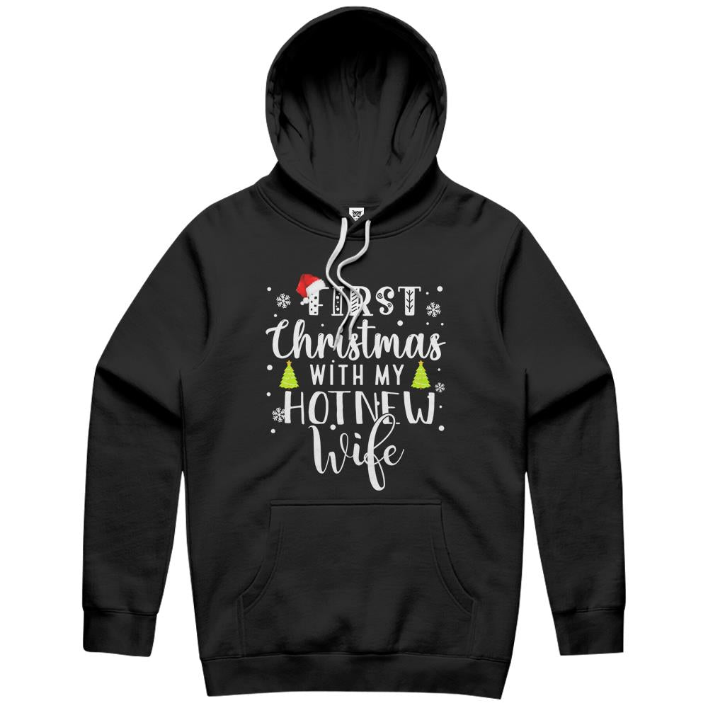 First Christmas With My Hot New Wife Christmas Couple Hoodie