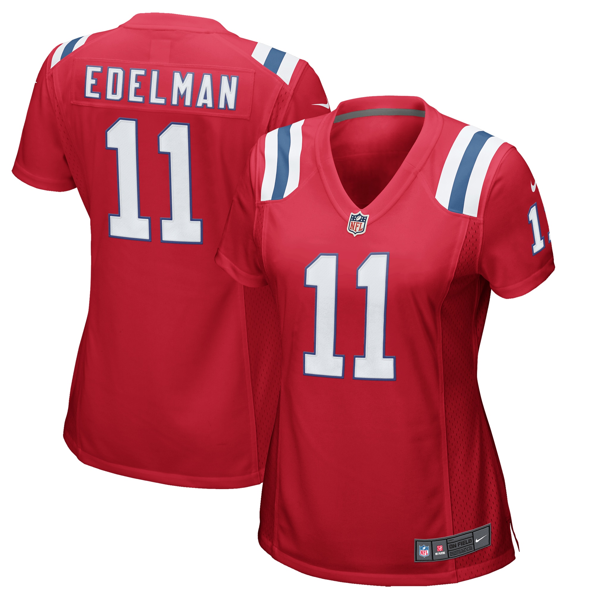 Women’s New England Patriots Julian Edelman Red Alternate Game Jersey