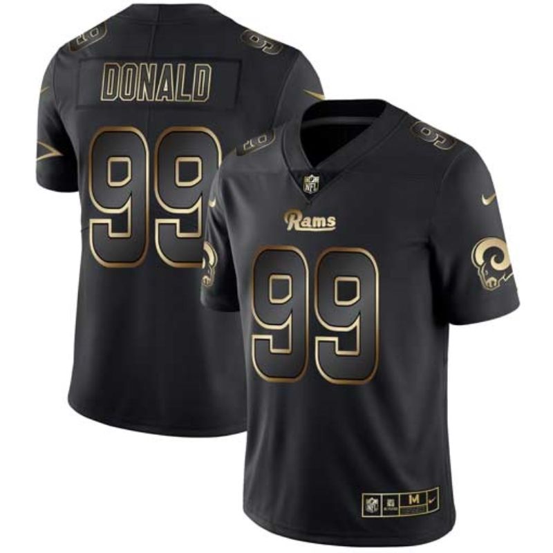 Aaron Donald #99 Los Angeles Rams NFL Explosion Legendary Gold Black Jersey