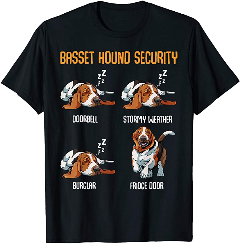 Basset Hound Security Cute Animal Dog Pet Lover Puppy Funny T-Shirt