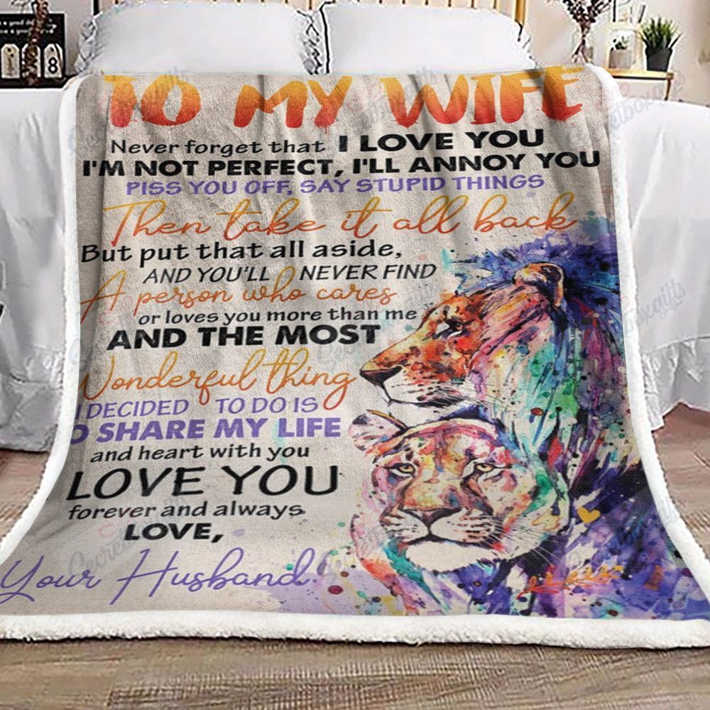 To My Wife Lion Am2310749Cl Fleece Blanket