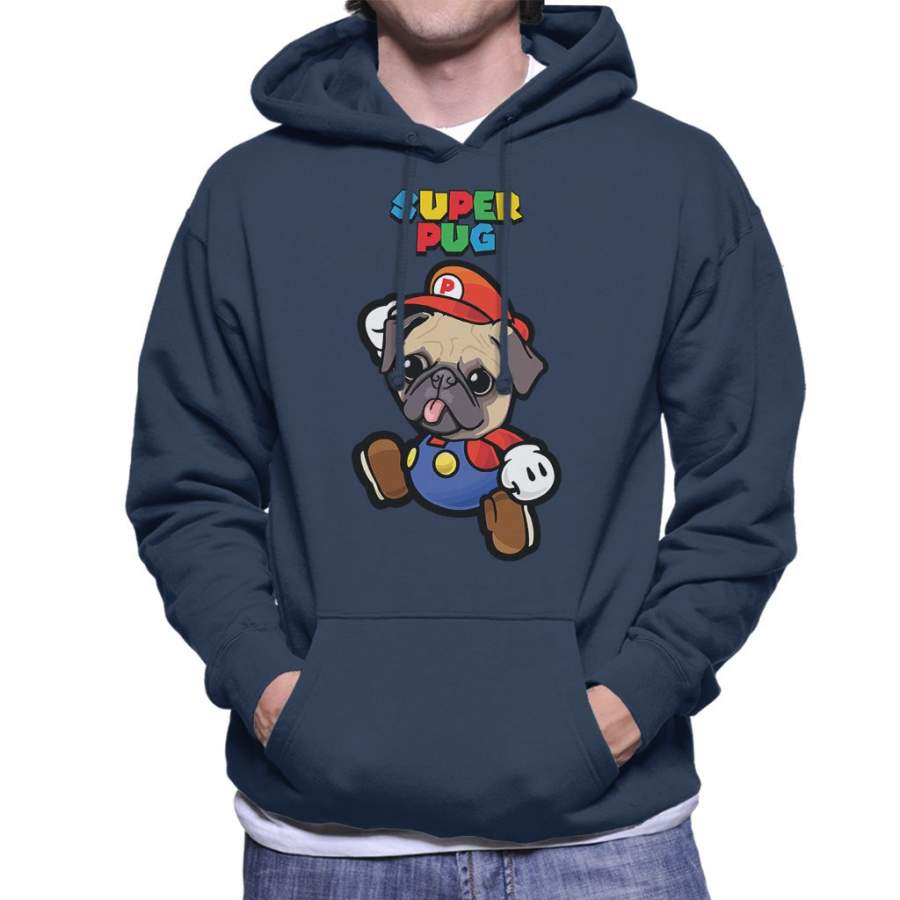 Super Mario Super Pug Men’s Hooded Sweatshirt