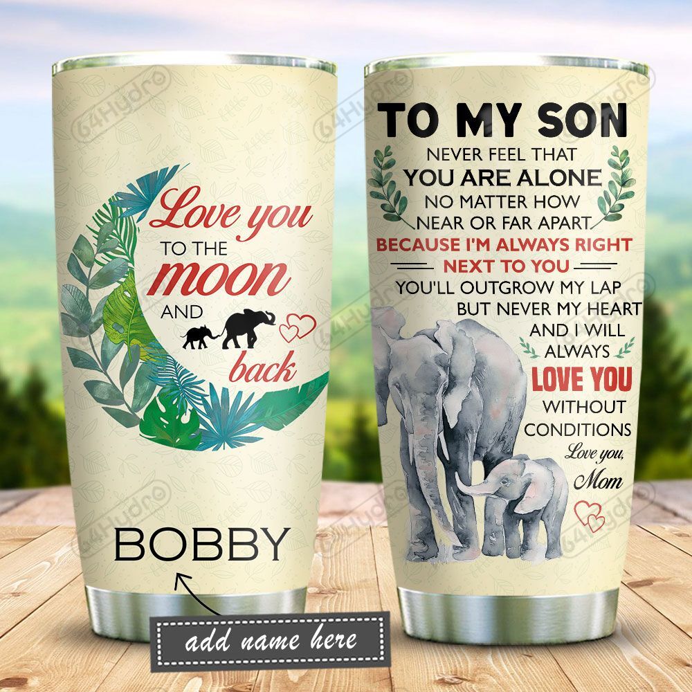 To My Son Elephants Personalized Kd2 Bgx2210017 Stainless Steel Tumbler