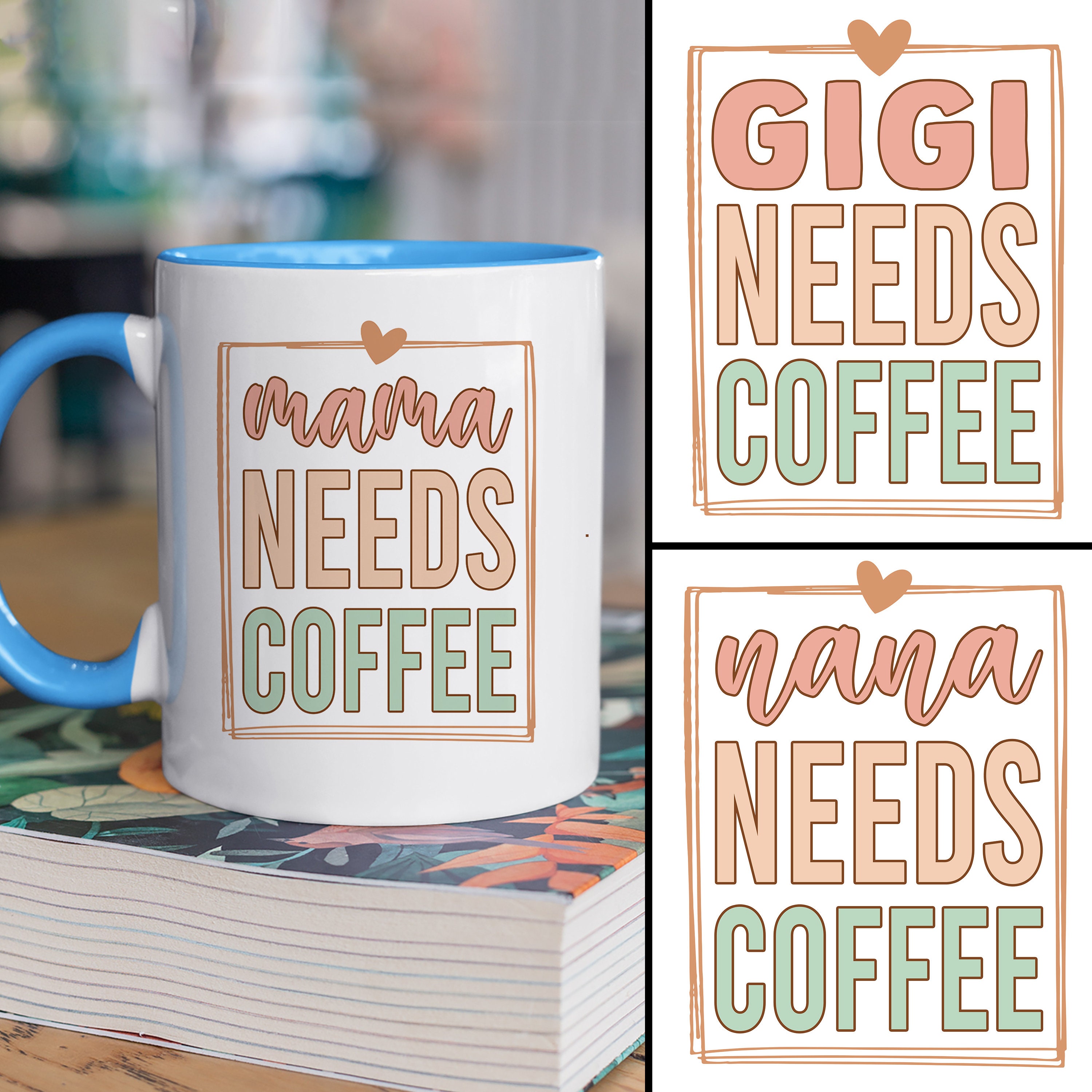 Mothers Day Gifts, Mama Needs Coffee Mug, Mom Gifts, Grandma Gifts, Birthday Gifts For Grandma, Gigi Gifts, Gifts For Women, Ceramic Mug