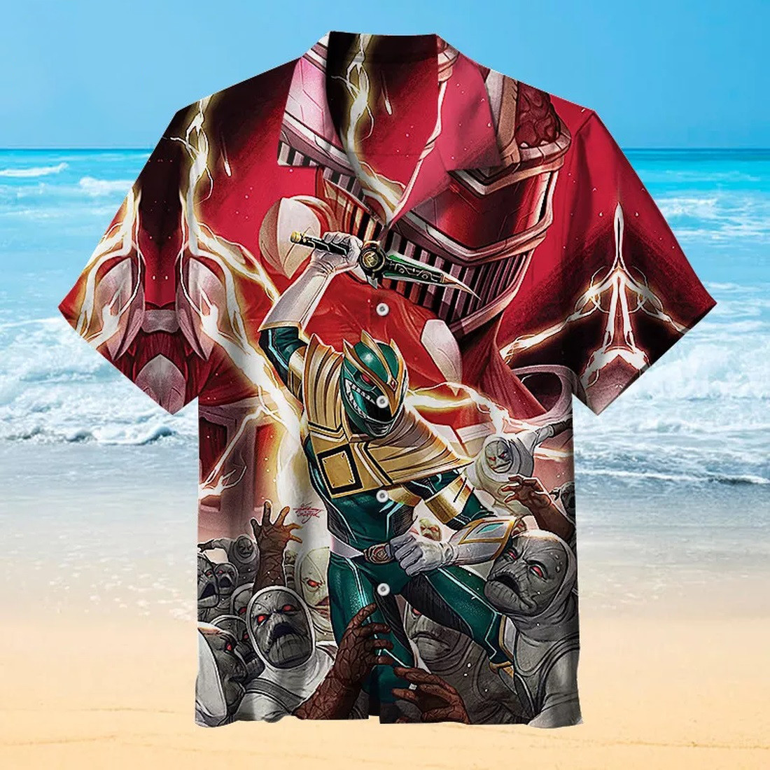 Mighty Morphin Power Rangers All Over Print Hawaii Shirt Ha13281