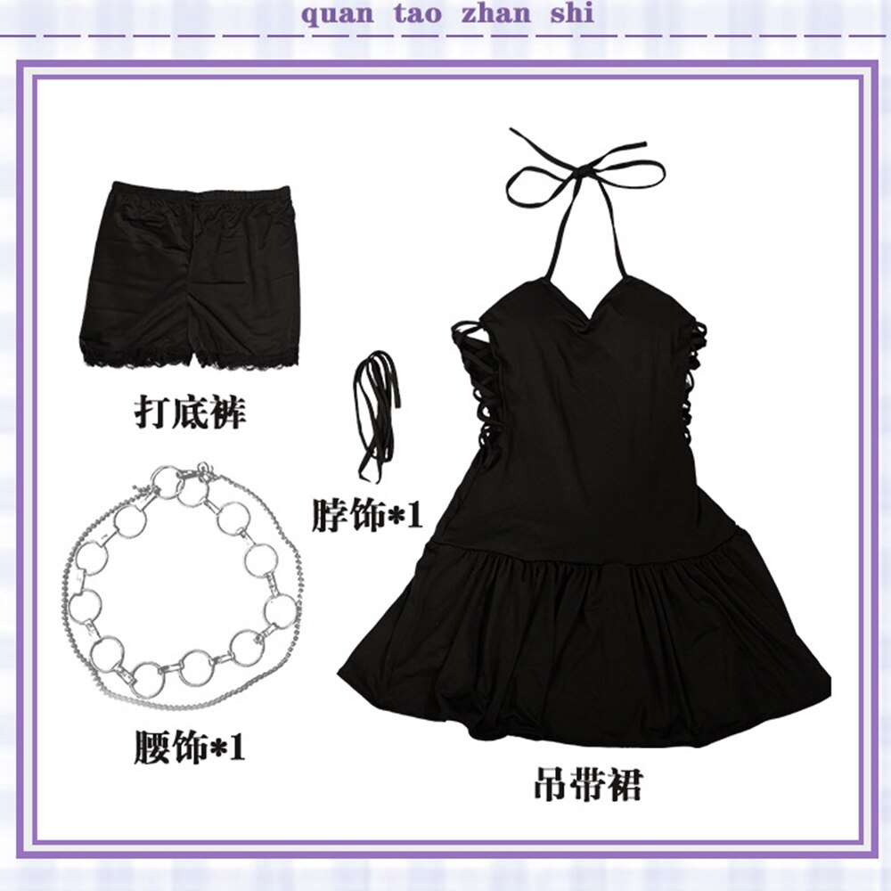 Anime Shugo Chara Cosplay Costumes Black Tight Tsukiyomi Utau Cosplay Dress Women Cute Party Suit Halloween Carnival Uniforms alx