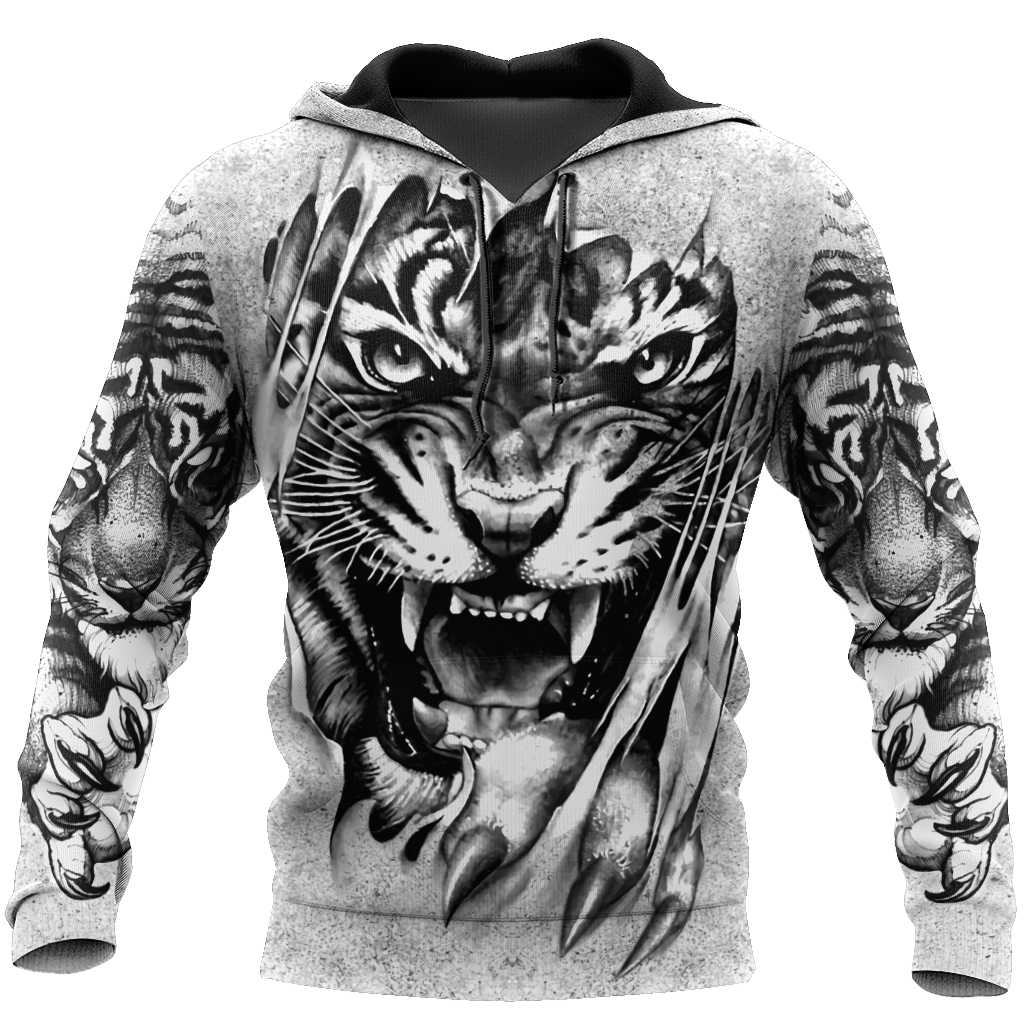 3D Tiger Tattoo Potrait  Over Printed Shirt For Men And Women