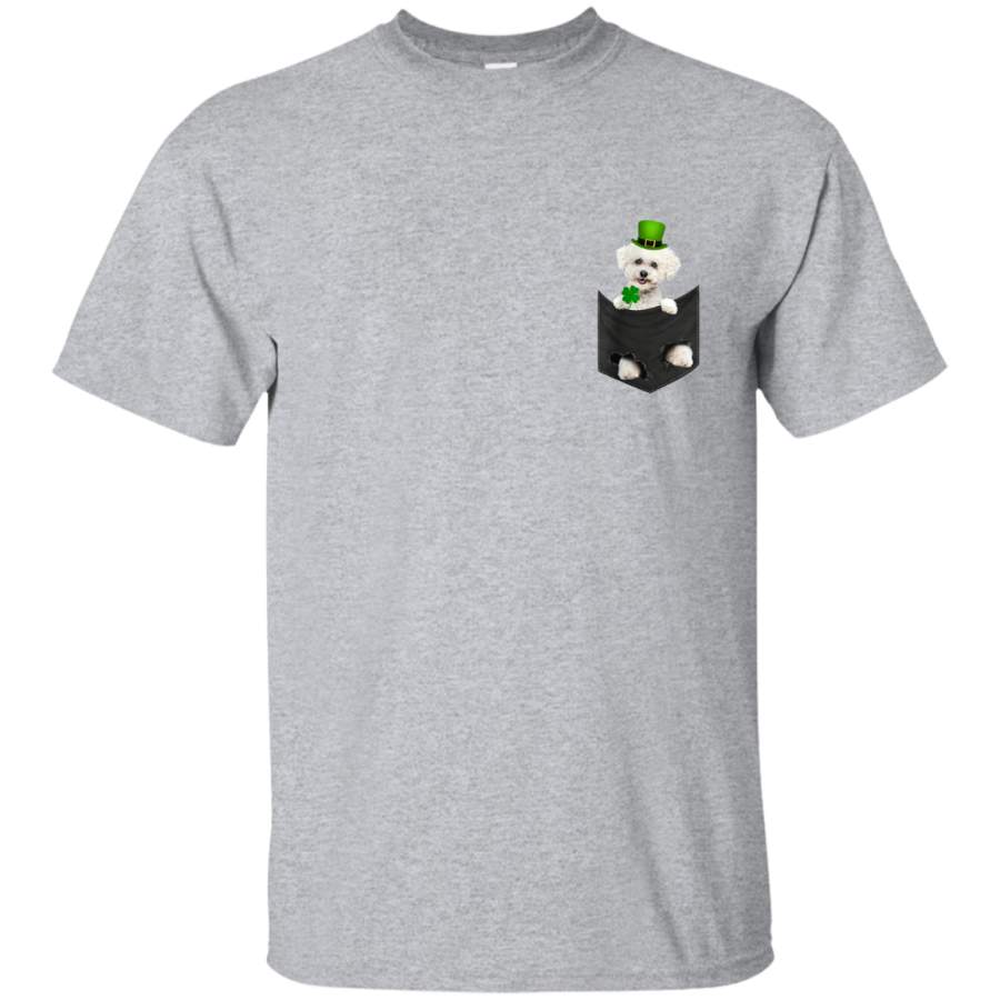 Funny St Patricks Day Bichon Frise In Your Pocket Men’s T-Shirt