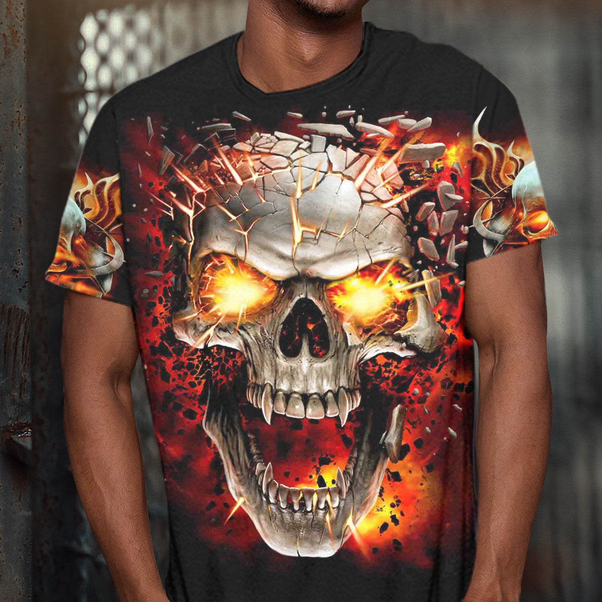 Skull Red Fire All Over Print - Lath2707211Ki - TattoosCafe
