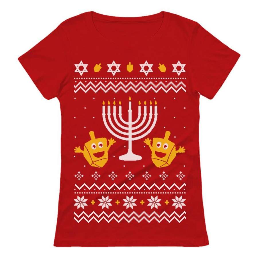 Ugly Christmas Hanukkah Sweater Women T-Shirt