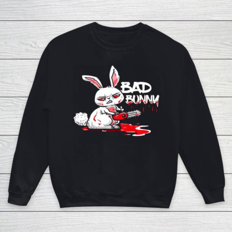 Bad Bunny Funny Horror Rabbit Halloween Gift Evil Youth Sweatshirt