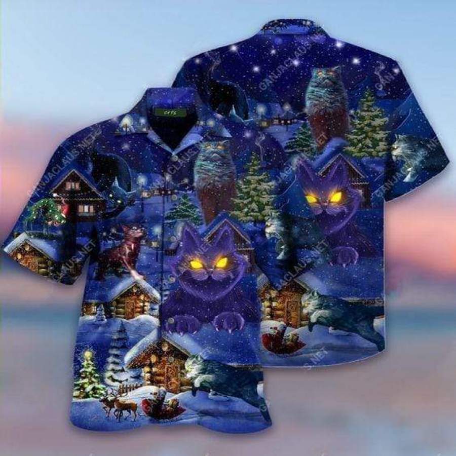 Hawaii Aloha Shirts Christmas With Yule Cats Ha102718