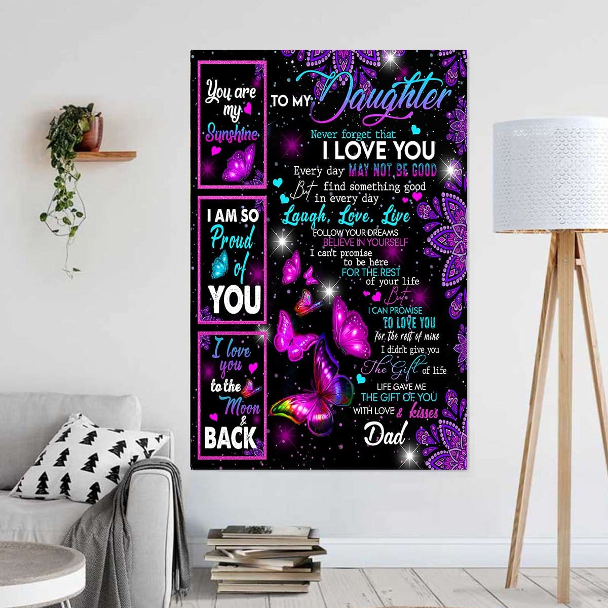 Canvas Prints To My Daughter I Can Promise To Love You Wall Art Home Decor