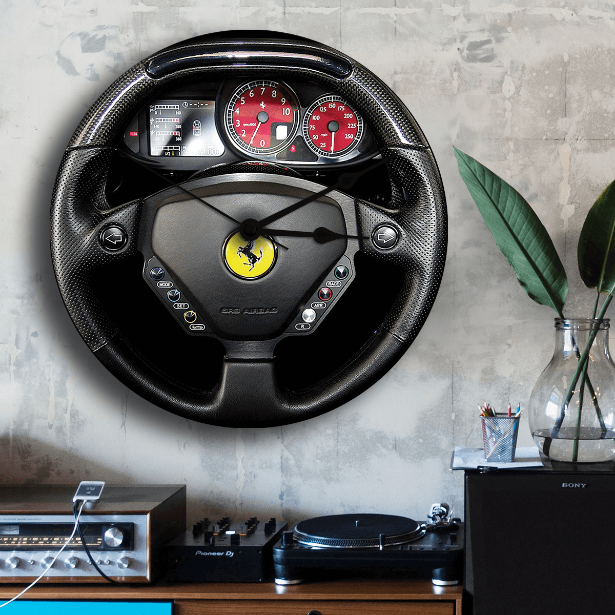 Ferrari Steering Wheel Wall Clock