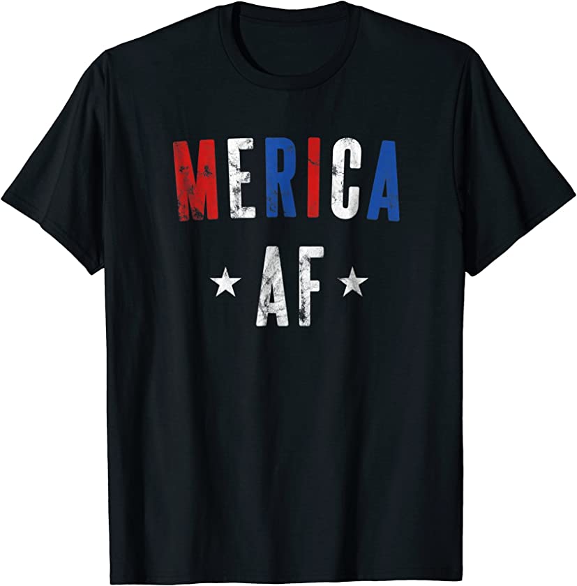 Vintage Merica AF Shirt Patriotic 4th July Shirt Men Women