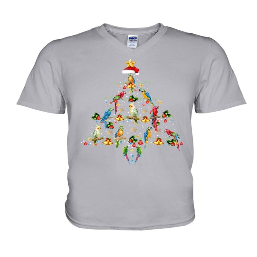 Parrot Christmas Tree Guys V-Neck
