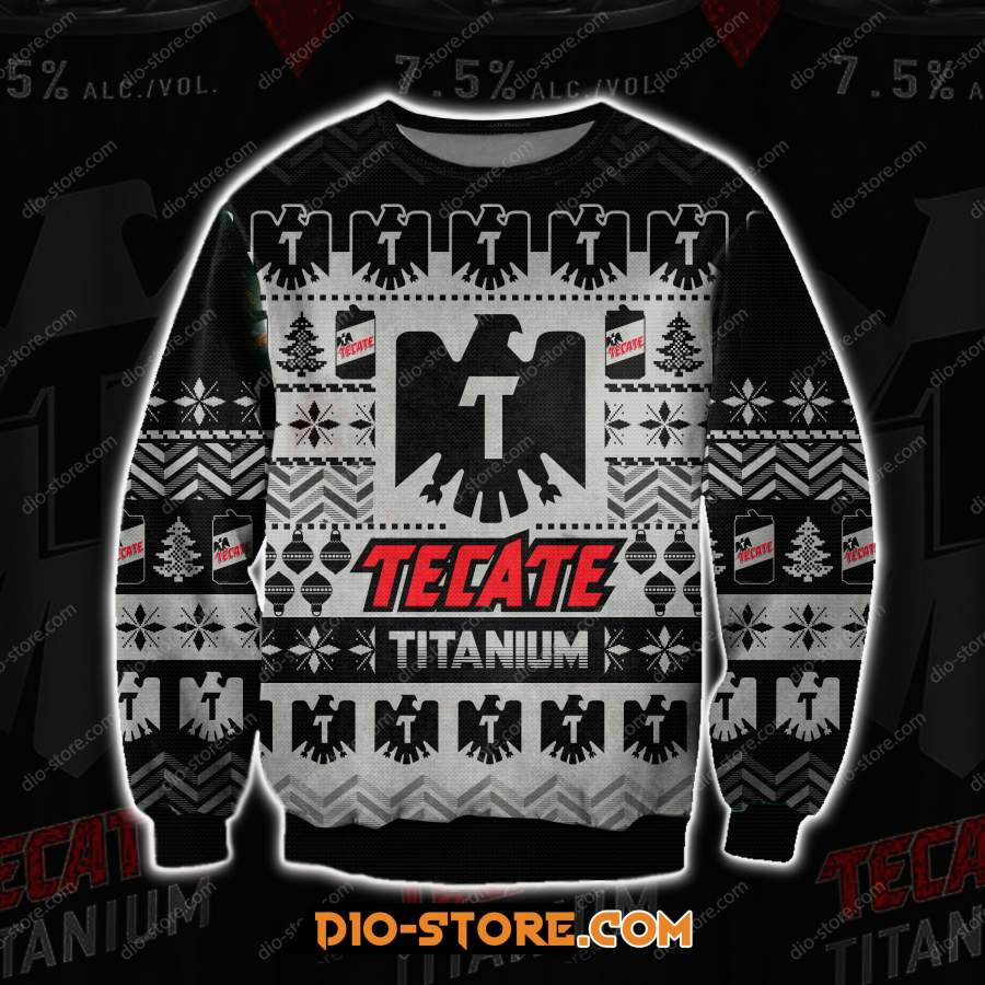 TECATE TITANIUM BEER 3D ALL OVER PRINT UGLY CHRISTMAS SWEATSHIRT