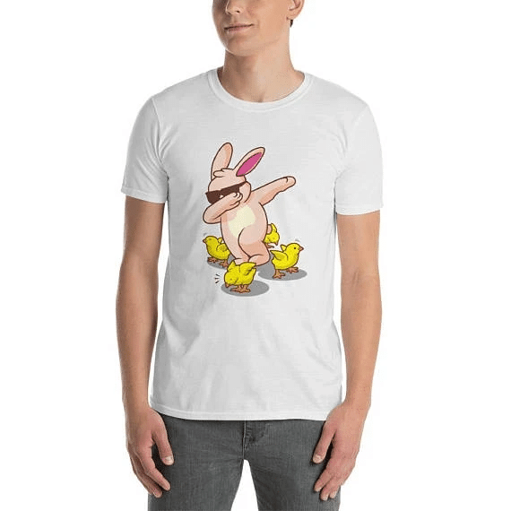 Dabbing Bunny Rabbit With Chicks T-Shirt / Dabbing Bunny Easter T-Shirt / Easter Eggs Tee Dab