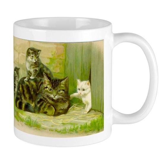 Vintage Cat And Kittens Mug