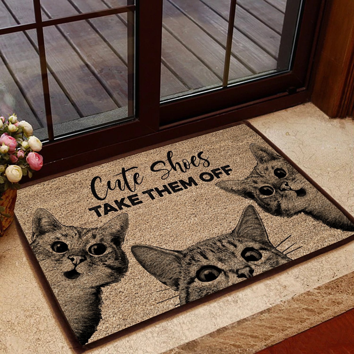 Cute Shoes Coir Pattern All Over Printing Doormat Pre2244