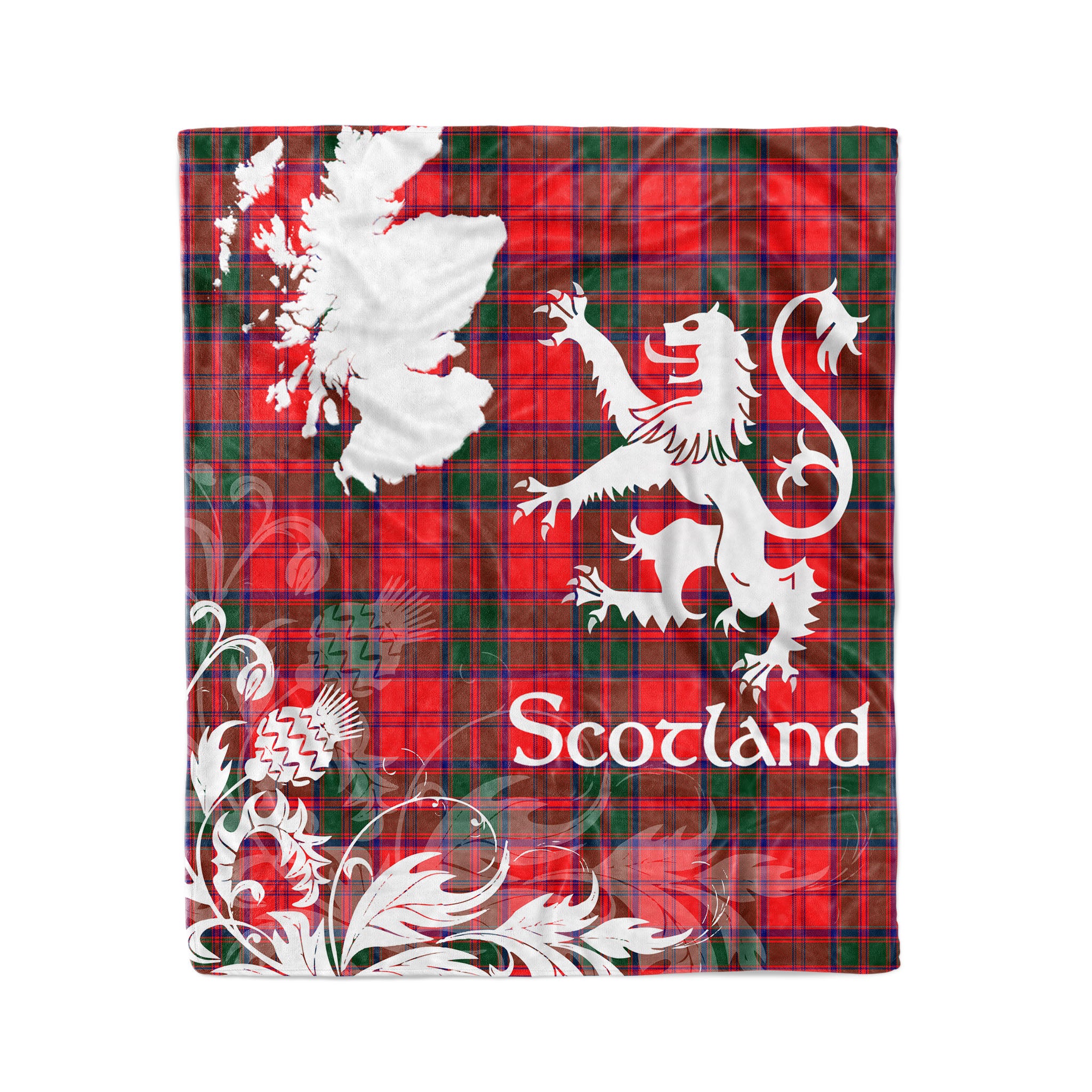 Tartan Plaid Fleece Blanket Tartan Blanket Thistle And Lion Scottish Clan Drummond Modern Plaid Blanket