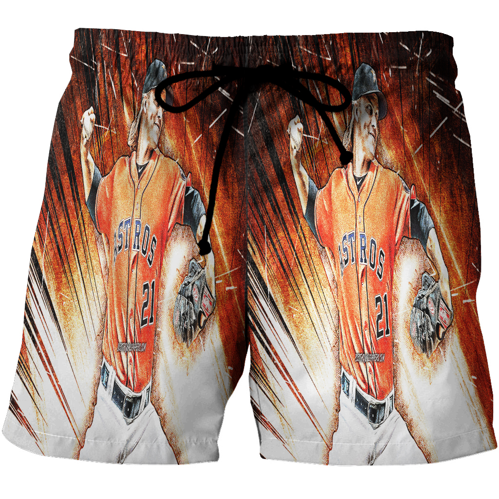 Houston Astros Zack Greinke 3D All Over Print Summer Beach Hawaiian Short