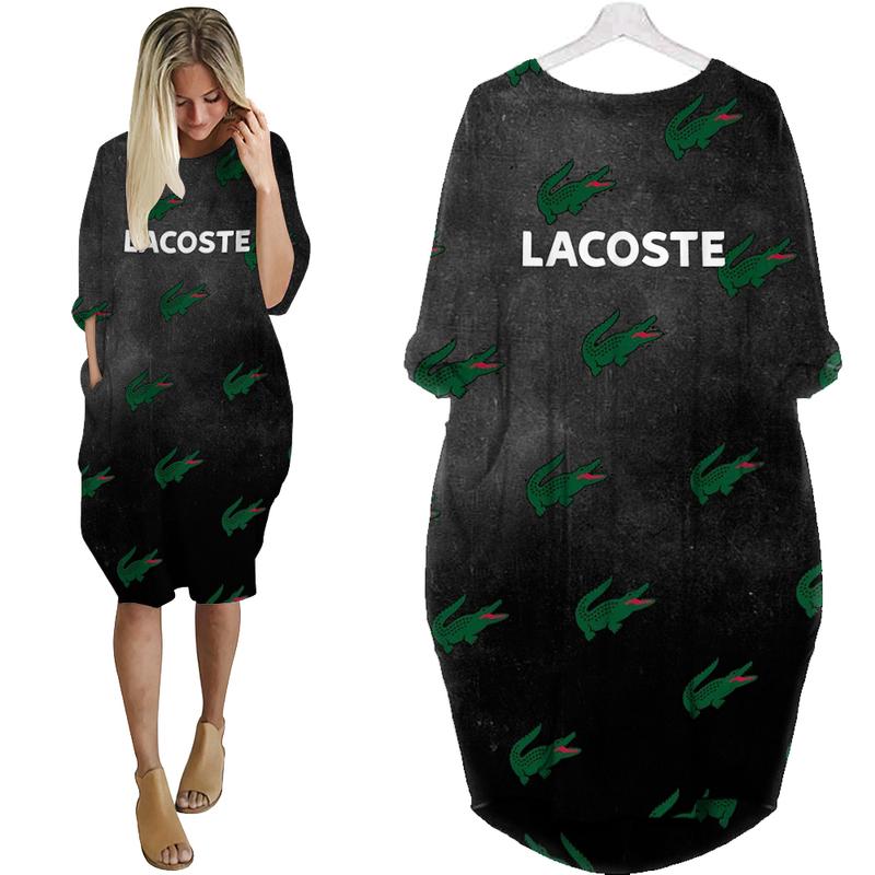 Lacoste- All Over Printed Batwing Pocket Dress-Tu0068