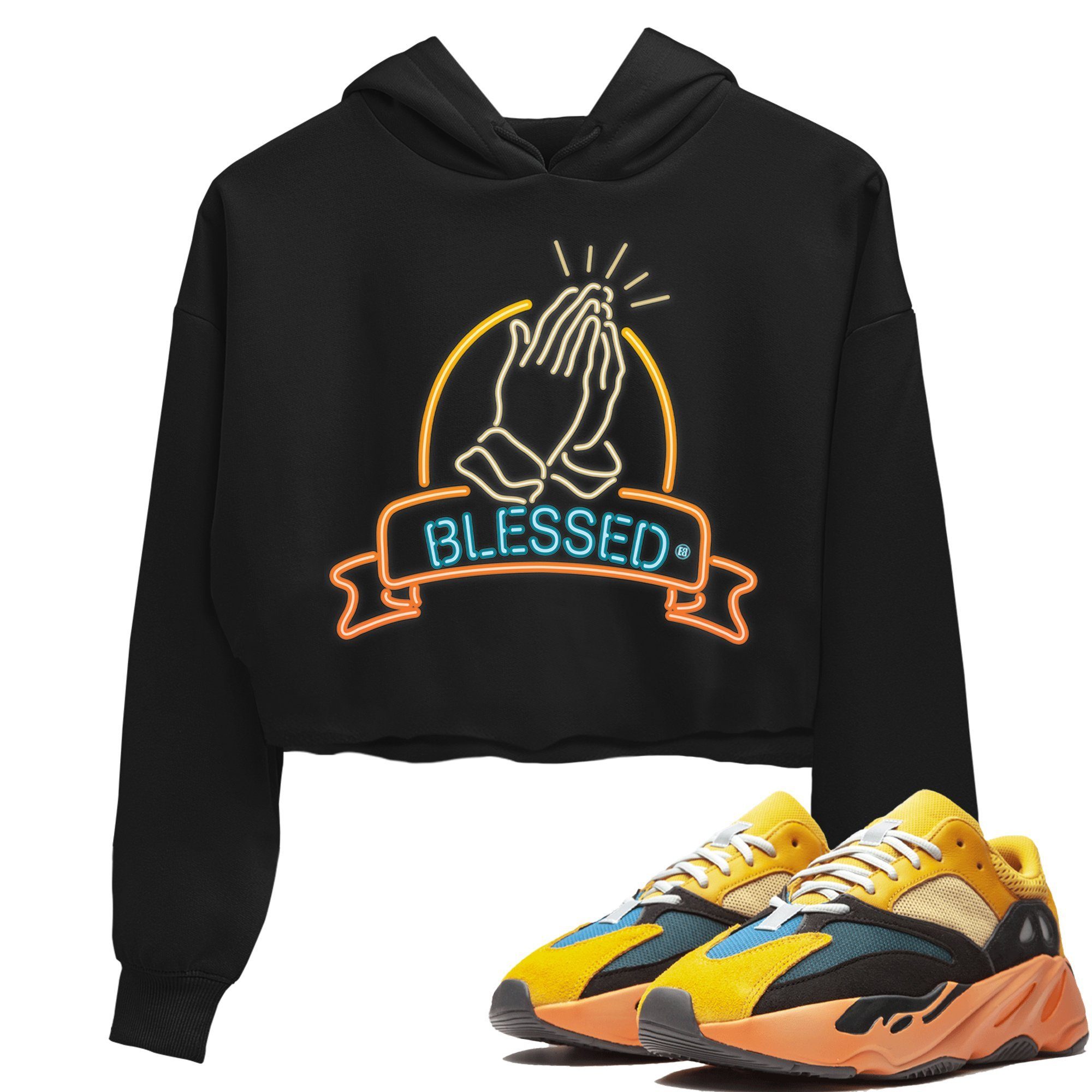 Blessed Crop Hoodie – Yeezy 700 V1 Sun