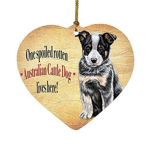 Australian Cattledog Puppy Spoiled Rotten Dog Heart Christmas Ornament