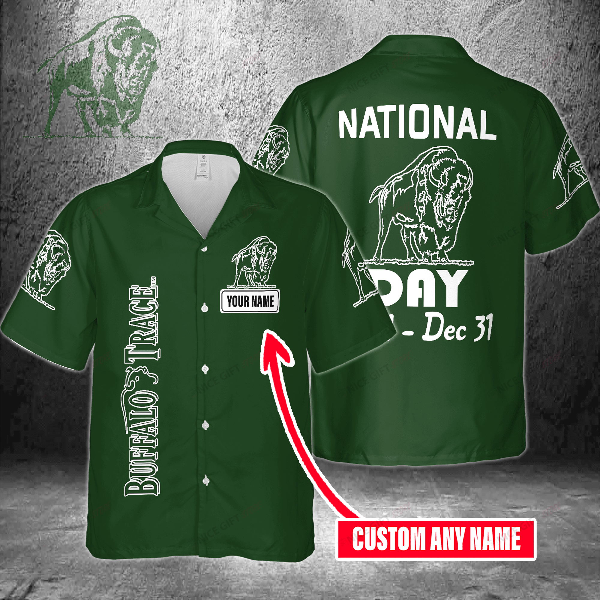 National Buffalo Trace Day Jan 1 – Dec 31 Custom Name Hawaiian Shirt 3Hs-B8X2