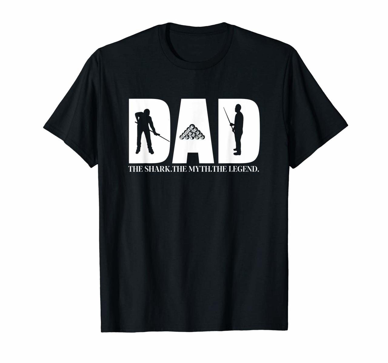 Dad The Shark The Myth The Legend Pool Player T-Shirt