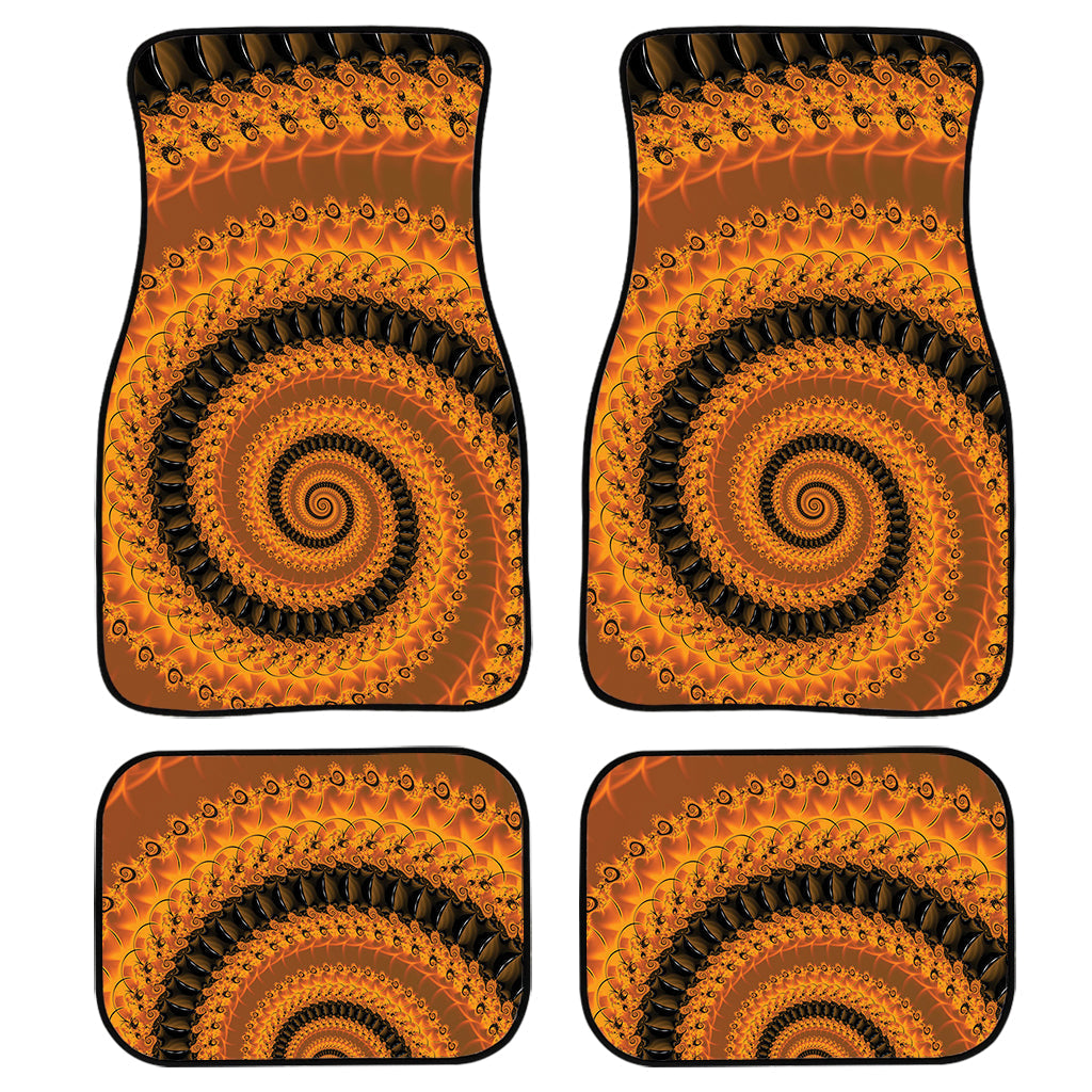 Spiral Fractal Print Front And Back Car Floor Mats, Front Car Mat