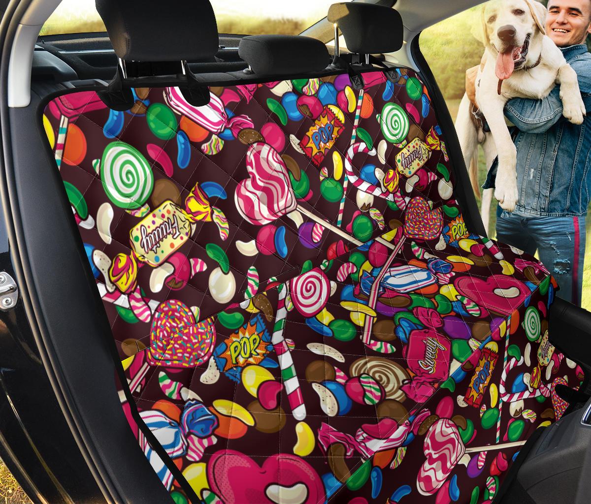 Candy Pattern Print Design Ca02 Rear Dog  Seat Cover