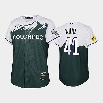 2022-23 City Connect Rockies 41 Chad Kuhl Green Youth Jersey