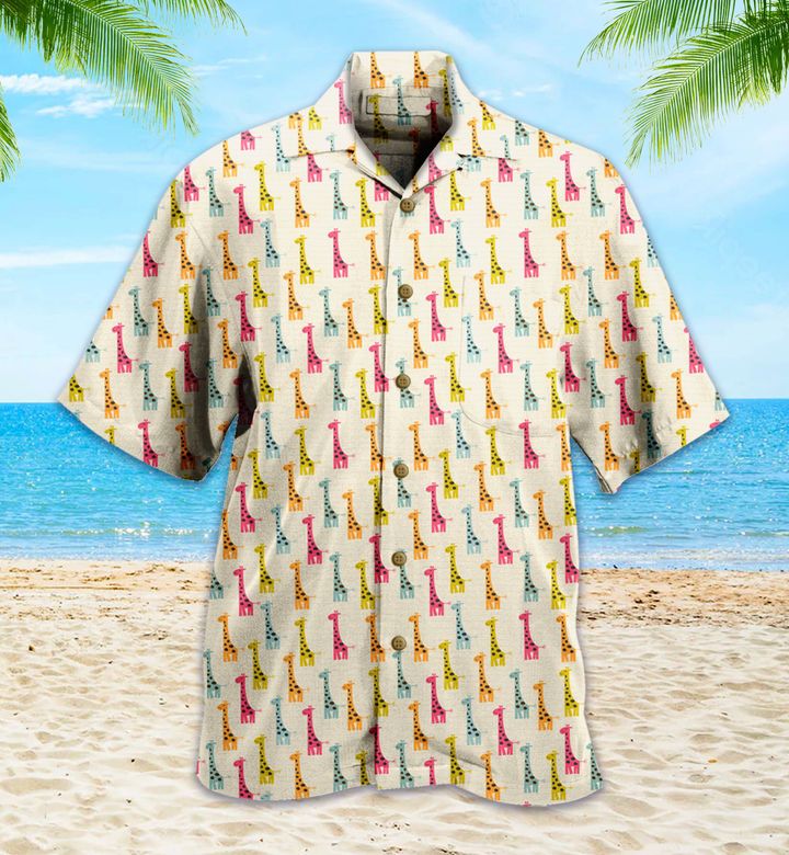 Giraffe Yellow Hawaii Shirt Ha71074