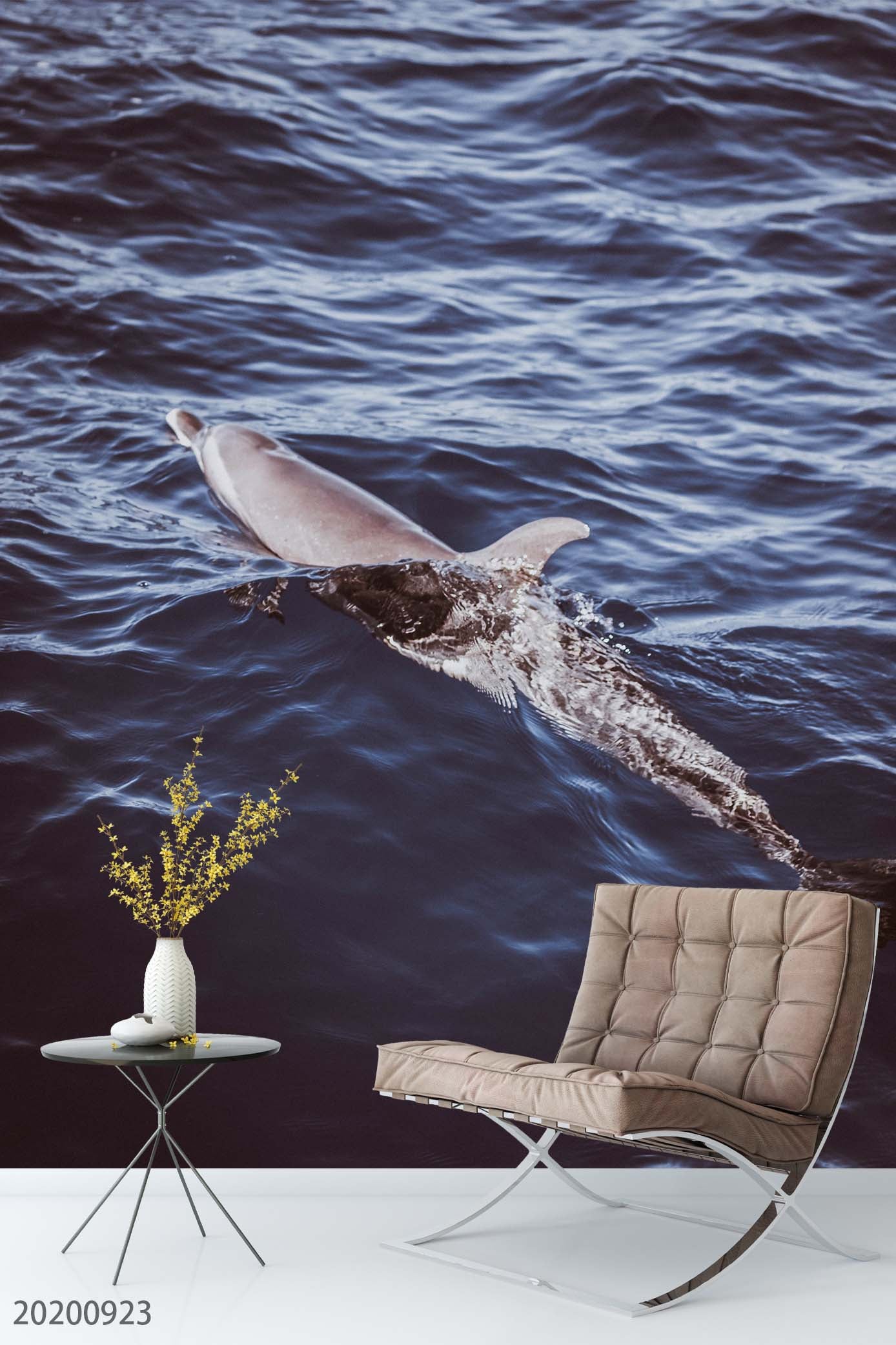 3D Sea Fish Dolphin Wave Wall Mural Wallpaper Wj 3108