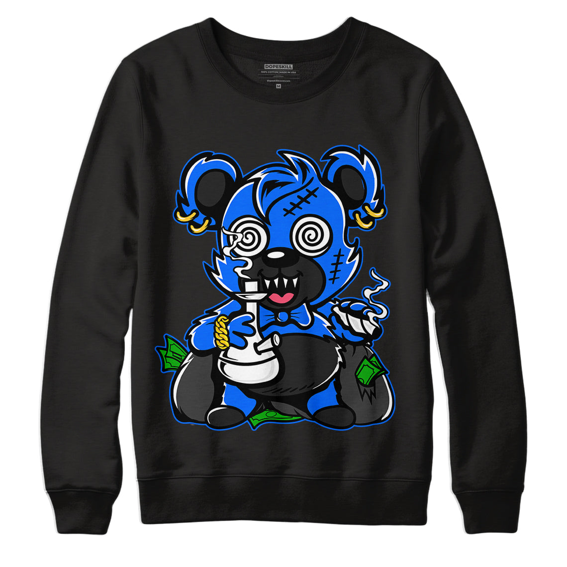 Yz 350 Boost V2 Dazzling Blue Dopeskill Sweatshirt Bad Bear Graphic