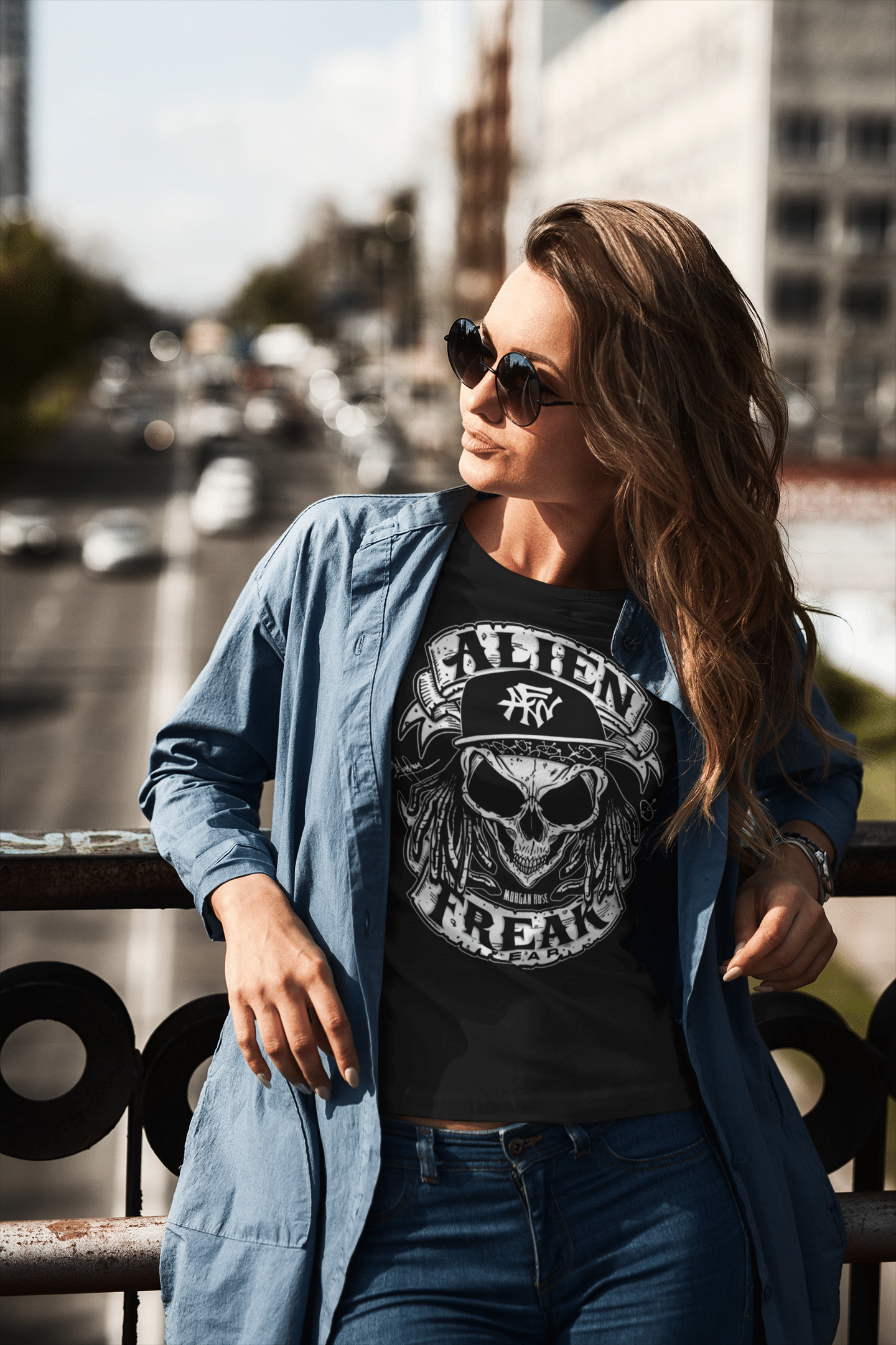 Alien Freak Wear Merch Skull Ladies T-Shirt