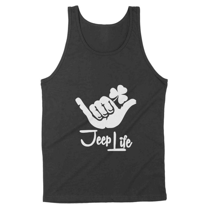 I Love You Hand Jeep Life Shamrock St Patricks Day Tank Lt11