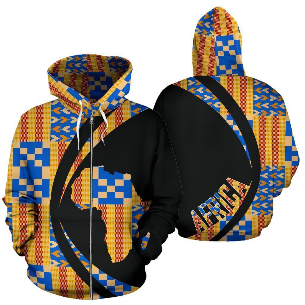 Greek Life Hoodie – Circle Kente Weaving Style Zip Hoodie