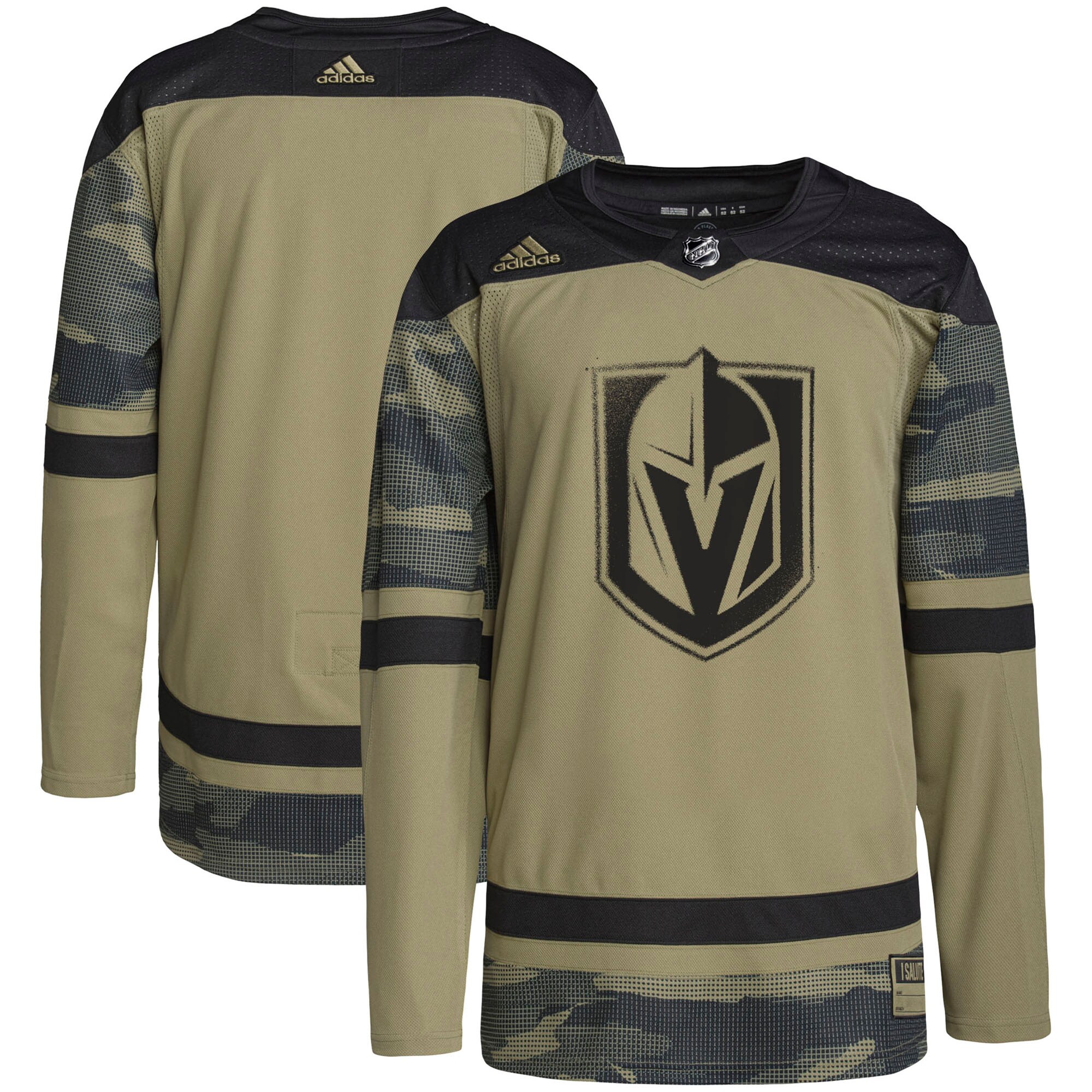 Men's Vegas Golden Knights adidas Camo Military Appreciation Team Authentic Practice Jersey