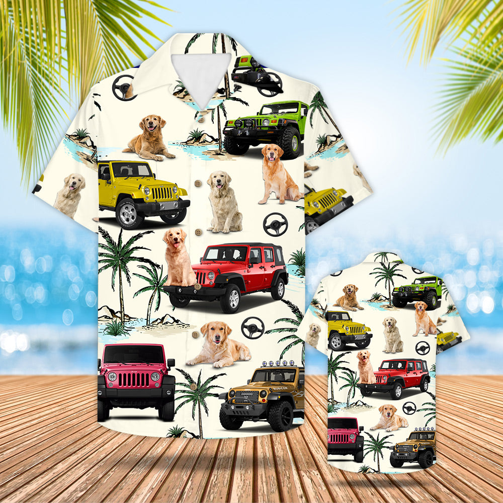 Jeep Golden Retriever Hawaii Shirt Gift For Trips And Pattern Trna Ha99356