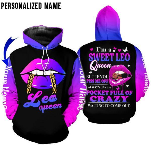 Leo Girl Black Queen Custom Name 3D All Over Print | For Men & Women | Adult | Cn2209