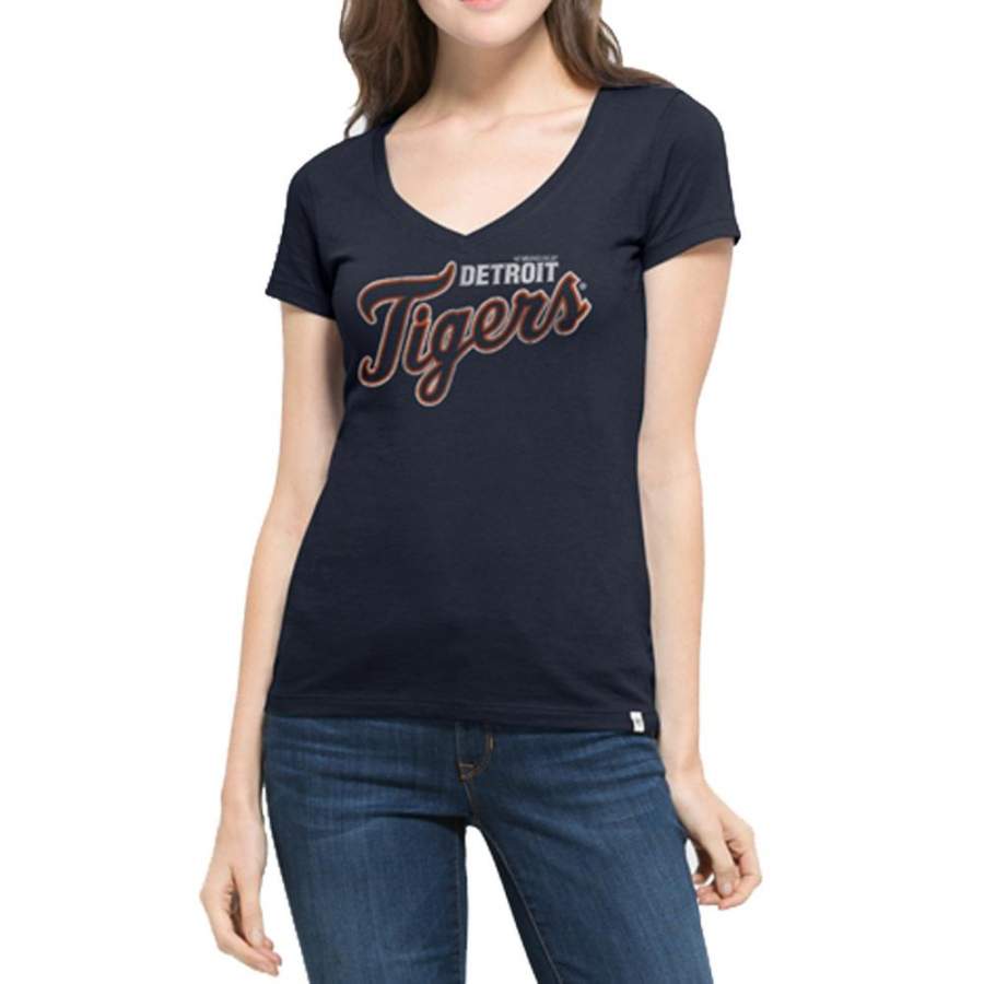 Detroit Tigers – Flanker Logo MVP Juniors V-Neck T-Shirt