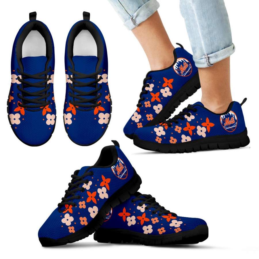 Flowers Pattern New York Mets Sneakers